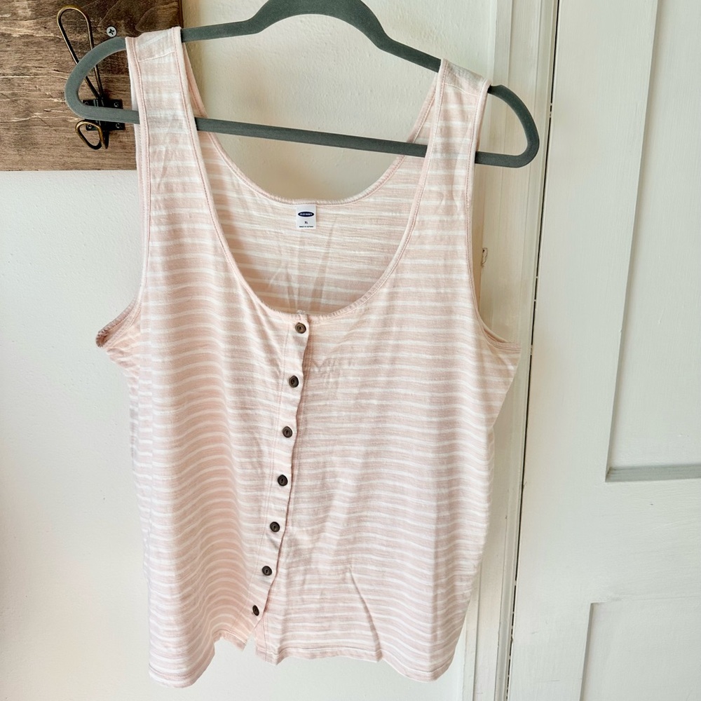 Striped Pink Sleeveless Top